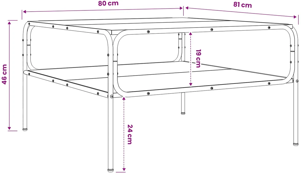 Šoninis stalas Pilka Sonoma 100 x 50 x 46 cm Apdirbta mediena