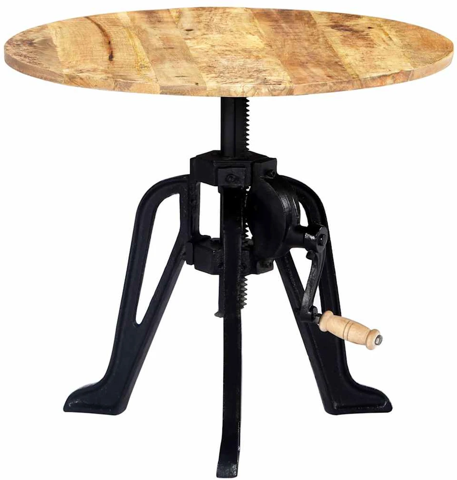 Šoninis staliukas, 60x(46-63)cm, mango med. mas. ir ketus
