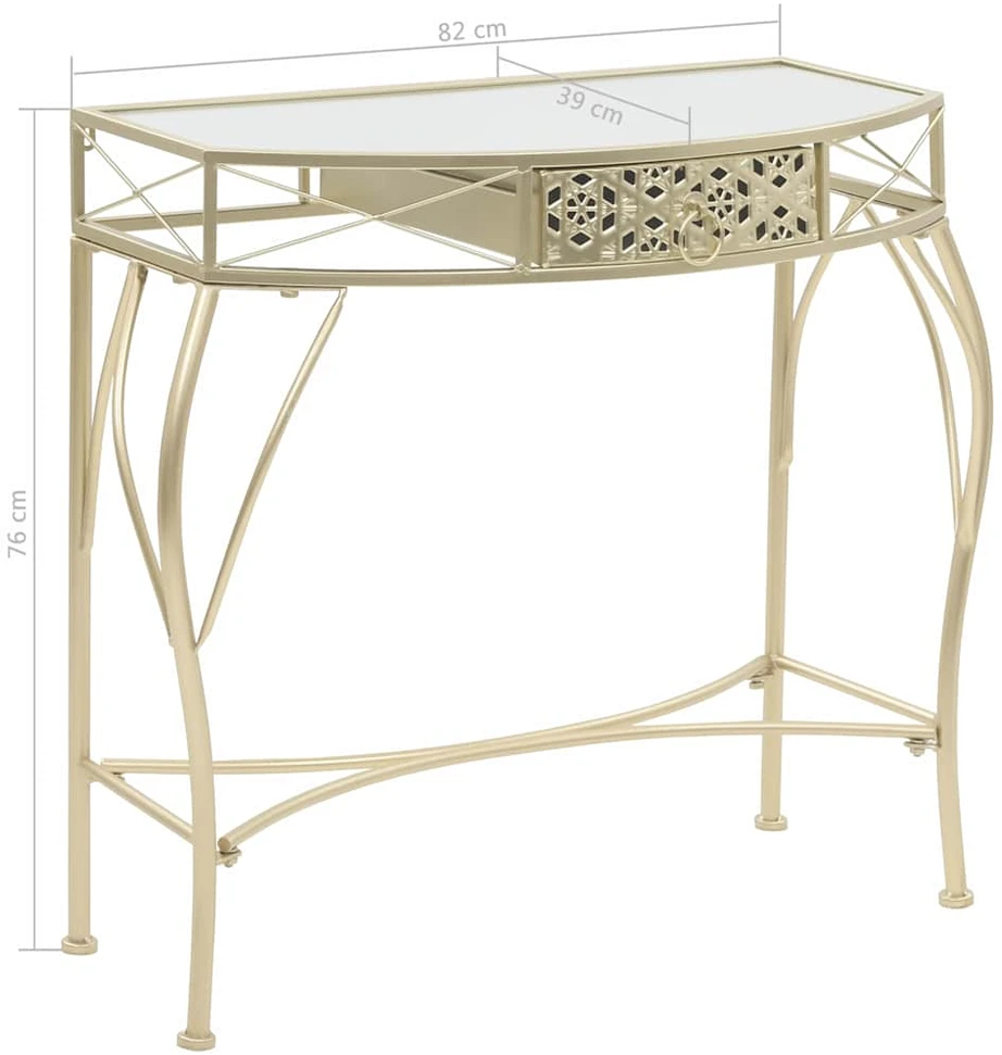 Šoninis staliukas, aukso sp., prancūziškas, 82x39x76cm