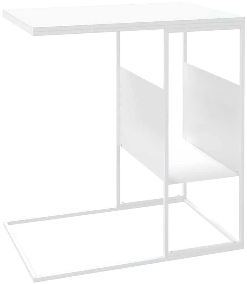 Šoninis staliukas, baltas, 55x36x59,5cm, apdirbta mediena