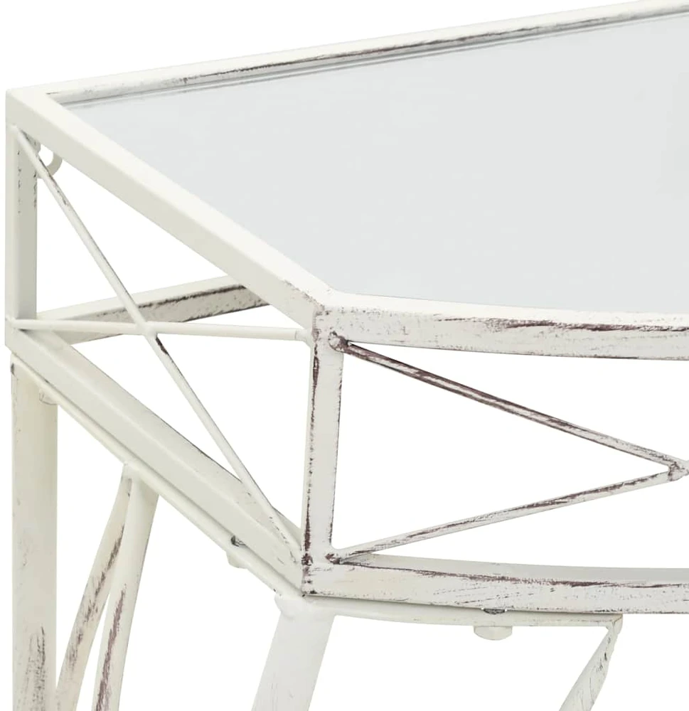 Šoninis staliukas, baltas, 82x39x76cm, metalas, prancūziškas
