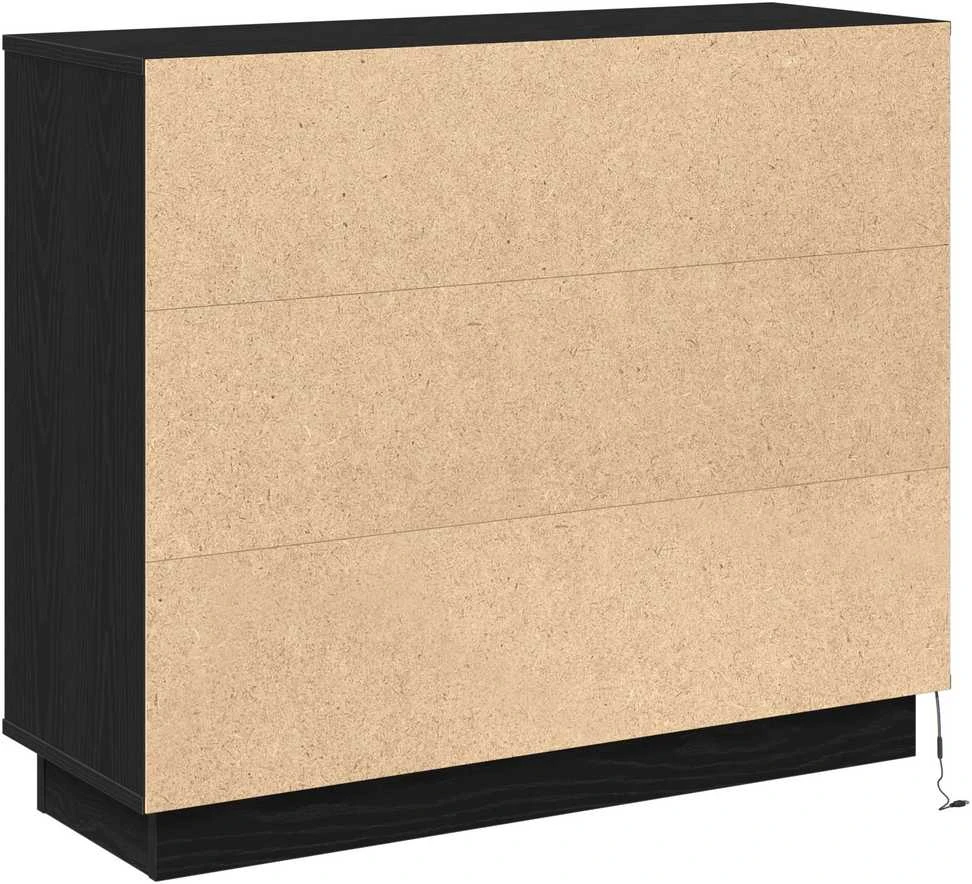 LED Bufetas Juodas ąžuolas 90 x 32 x 75 cm Apdirbta mediena