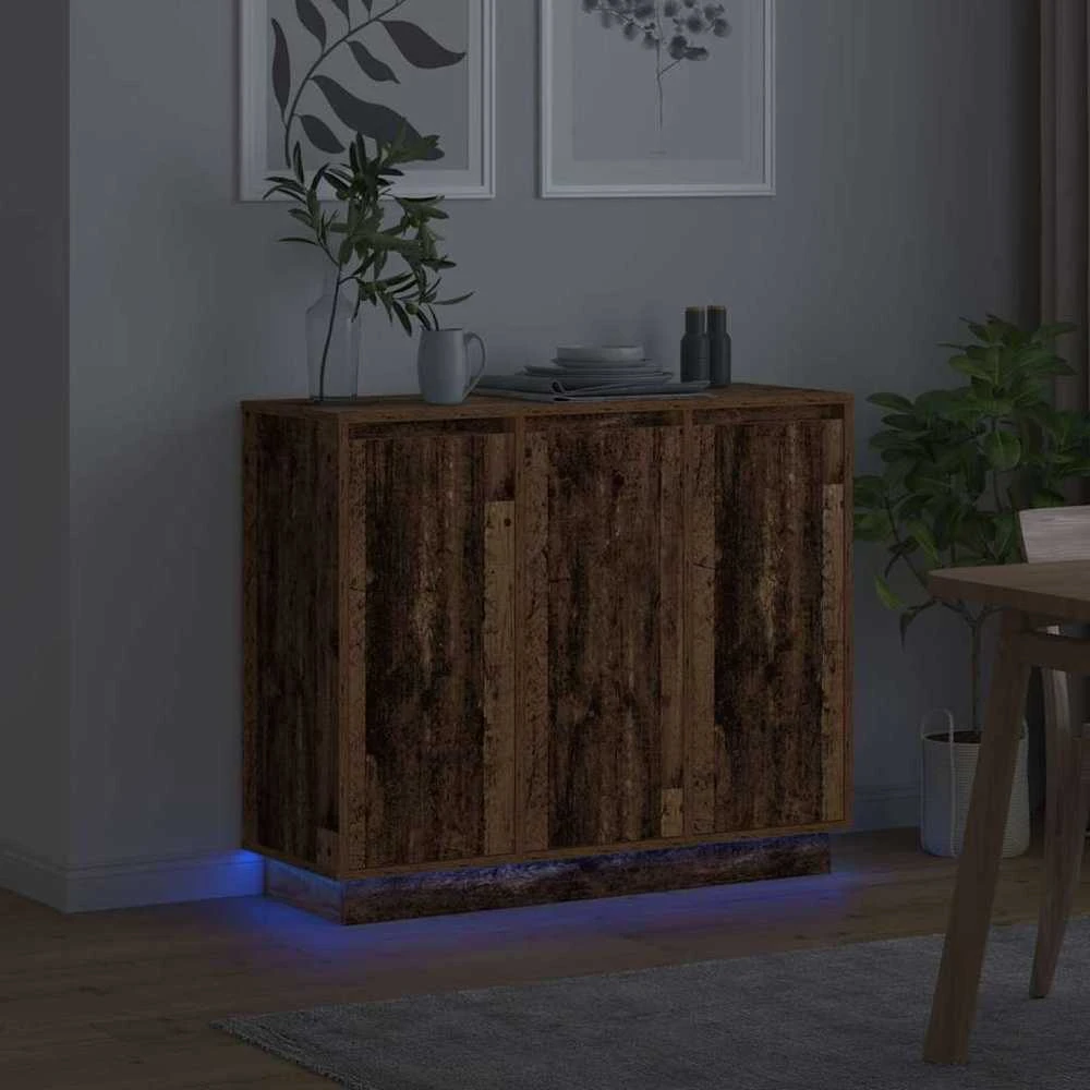 LED Bufetas Senas medis 90 x 32 x 75 cm Apdirbta mediena