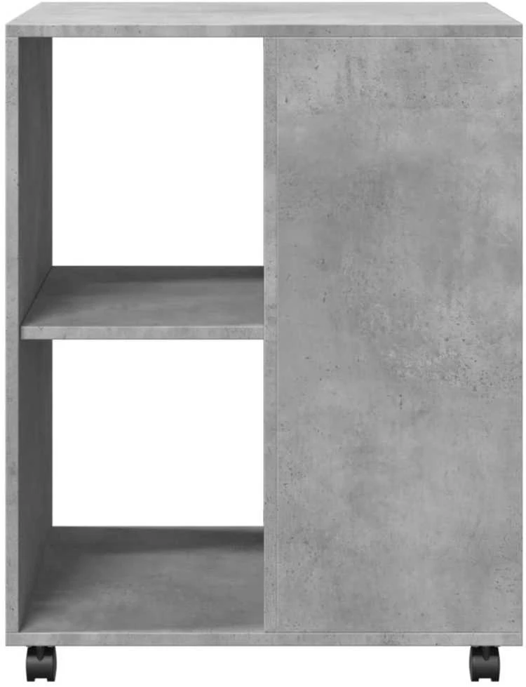 Šoninis staliukas su ratukais, betono, 55x60x78cm, mediena