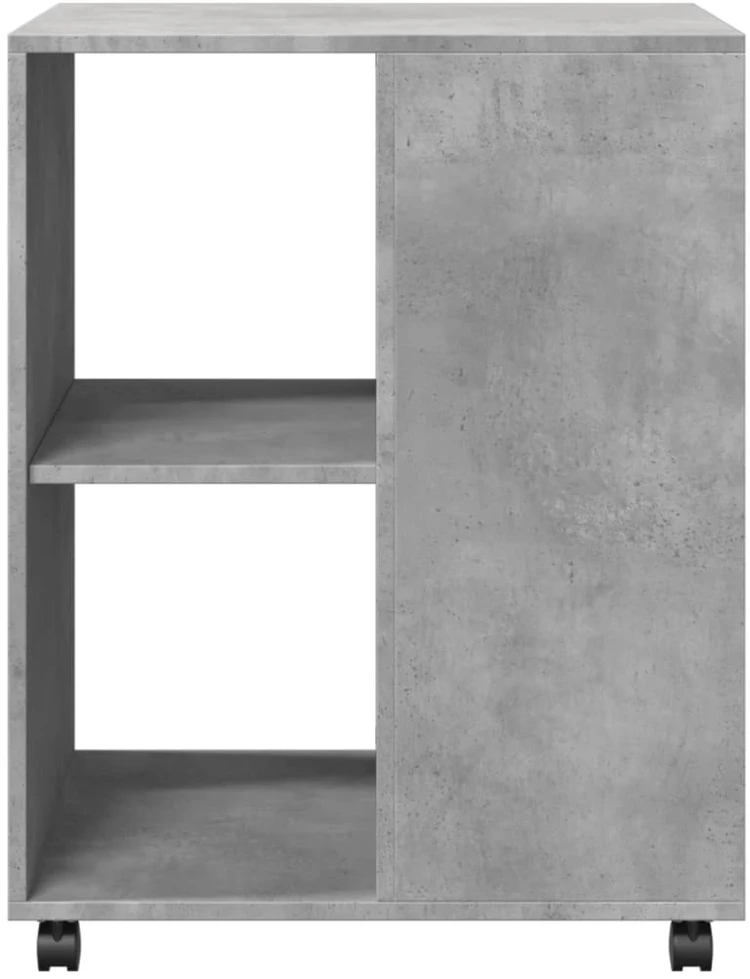 Šoninis staliukas su ratukais, betono, 55x60x78cm, mediena
