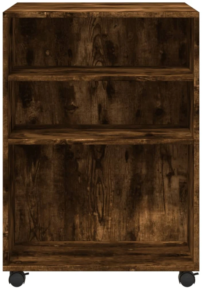 Šoninis staliukas su ratukais, dūminis, 55x60x78cm, mediena