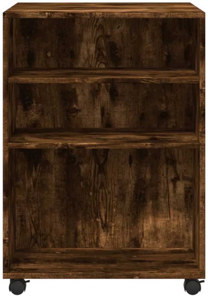 Šoninis staliukas su ratukais, dūminis, 55x60x78cm, mediena