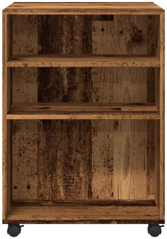 Šoninis staliukas su ratukais, medienos, 55x60x78cm, mediena