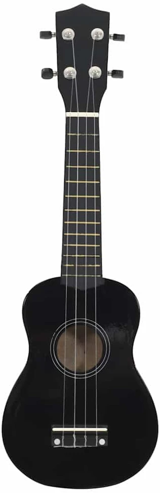 Soprano ukulėlės rinkinys su dėklu vaikams, juoda, 23"