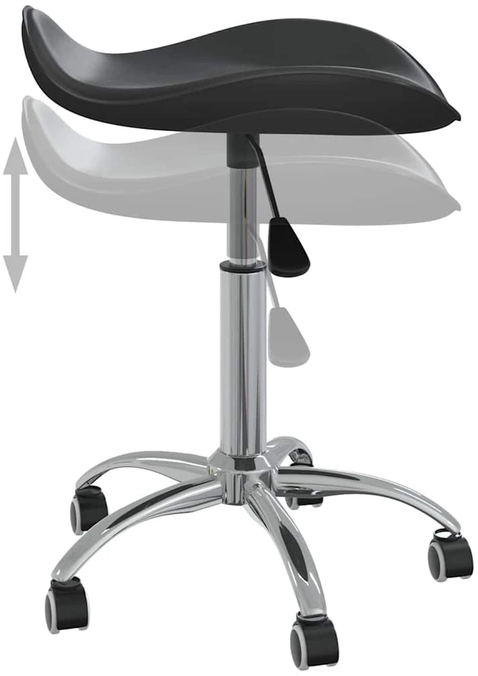 Spa salono taburetė, juodos spalvos, dirbtinė oda