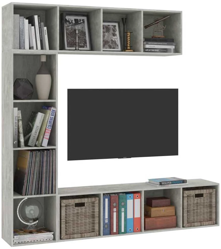 Spint. knygoms/telev. rink., 3d., bet. pilk. sp., 180x30x180cm