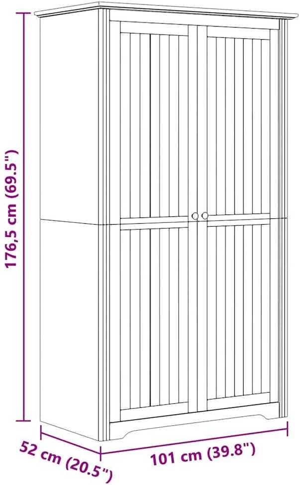 Spinta BODO Medus ruda 99 x 53,5 x 173 cm