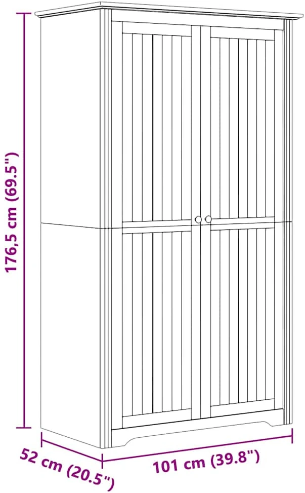 Spinta BODO Medus ruda 53,5 x 99 x 173 cm Apdirbta mediena