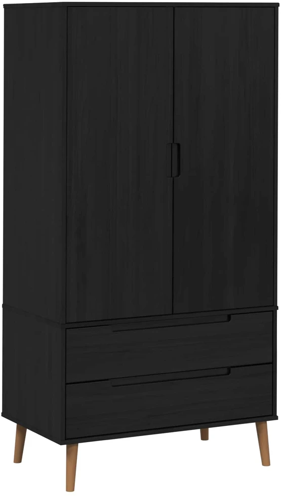 Spinta MOLDE Juoda 90 x 55 x 175 cm Pušies medienos masyvas
