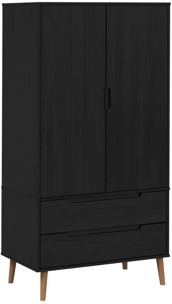 Spinta MOLDE Juoda 90 x 55 x 175 cm Pušies medienos masyvas