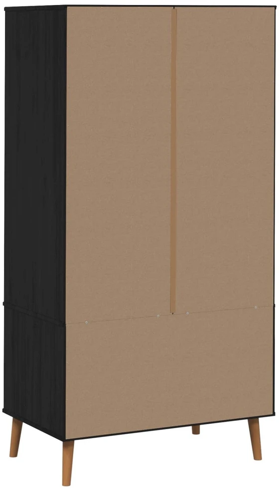 Spinta MOLDE Juoda 90 x 55 x 175 cm Pušies medienos masyvas