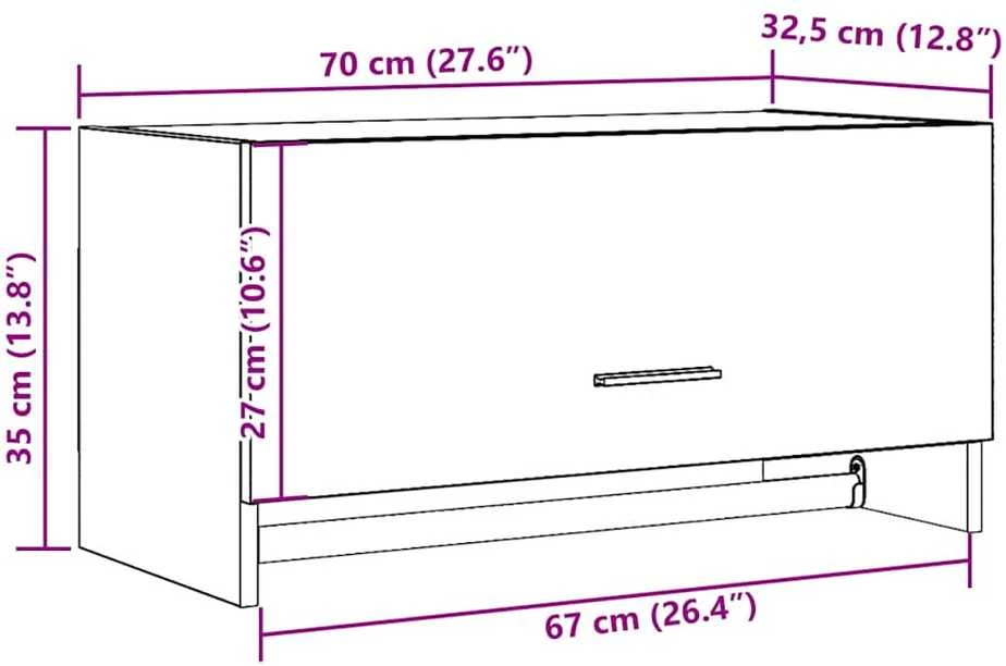 Spinta Old Wood 70x32,5x35 cm Engineered Wood