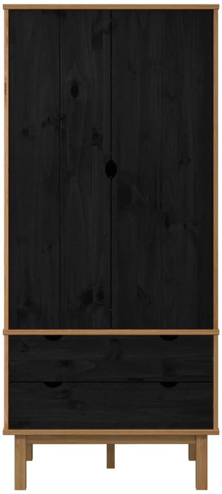 Spinta OTTA Juoda 76,5 x 53 x 172 cm Pušies medienos masyvas