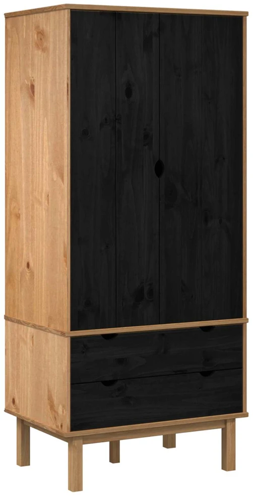 Spinta OTTA Juoda 76,5 x 53 x 172 cm Pušies medienos masyvas