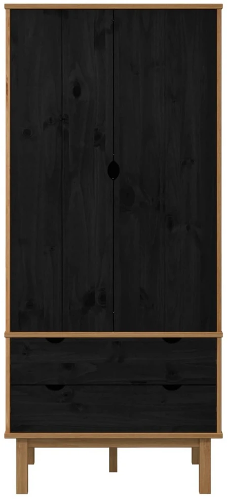 Spinta OTTA Juoda 76,5 x 53 x 172 cm Pušies medienos masyvas