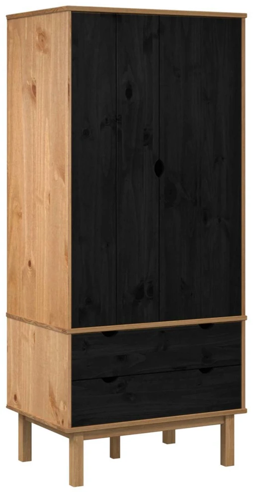Spinta OTTA Juoda 76,5 x 53 x 172 cm Pušies medienos masyvas