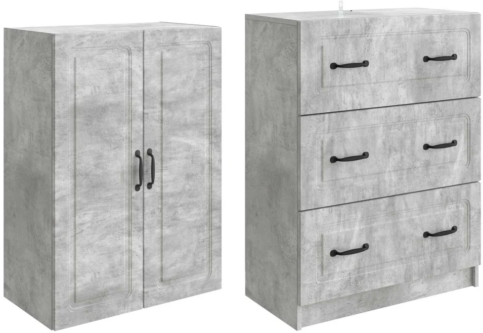 Spintelė 2 vnt. 66 x 34,5 x 87 cm Apdirbta mediena Betono pilka