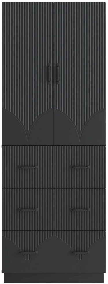 Spintelė 2 vnt. 66 x 34,5 x 87 cm Apdirbta mediena Juoda