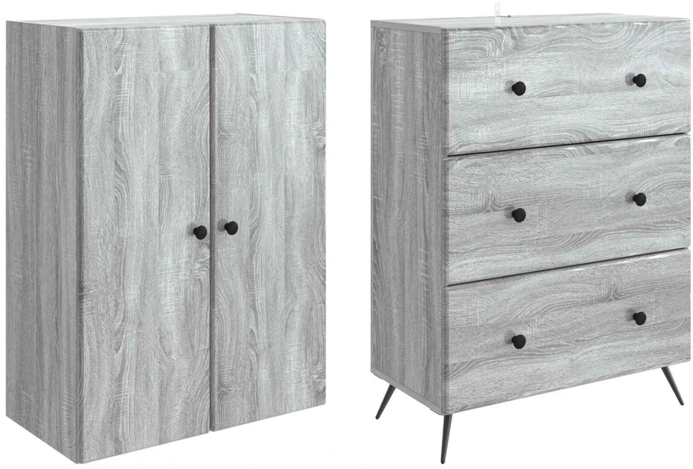 Spintelė 2 vnt. 66 x 34,5 x 90 cm Apdirbta mediena Pilka Sonoma