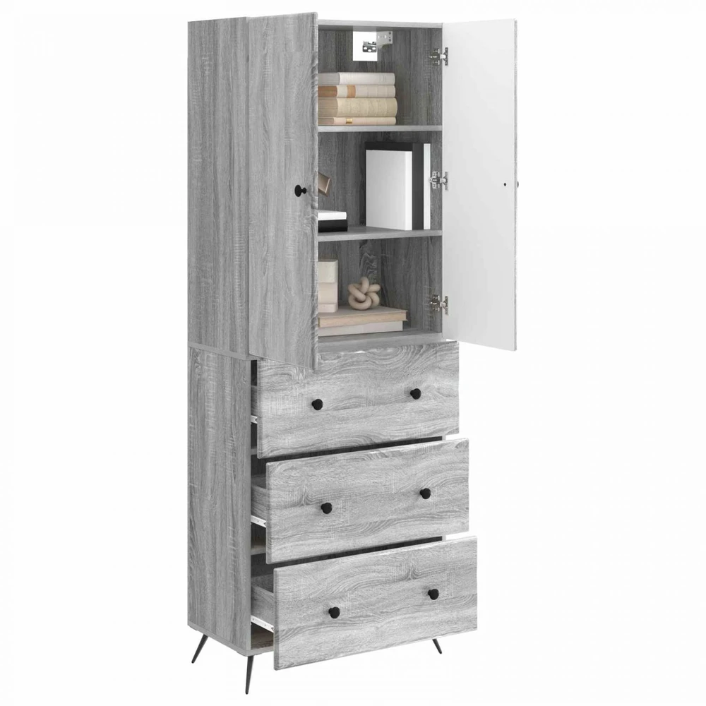 Spintelė 2 vnt. 66 x 34,5 x 90 cm Apdirbta mediena Pilka Sonoma