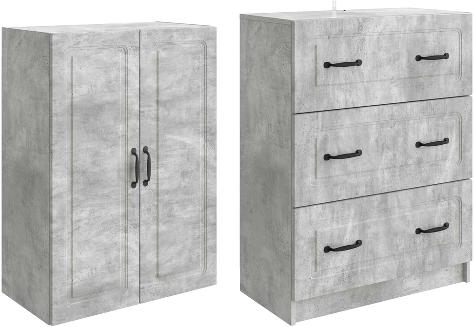 Spintelė 2 vnt. 66 x 34,5 x 87 cm Apdirbta mediena Betono pilka