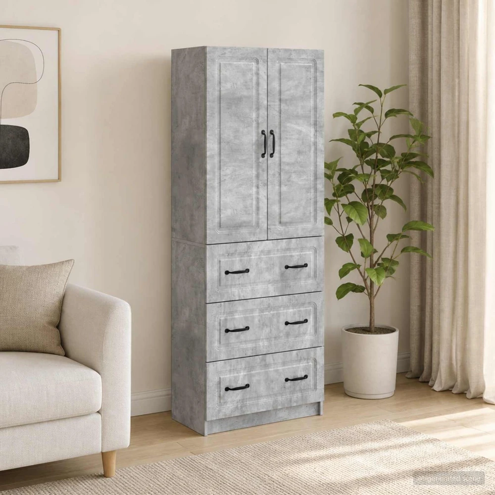 Spintelė 2 vnt. 66 x 34,5 x 87 cm Apdirbta mediena Betono pilka