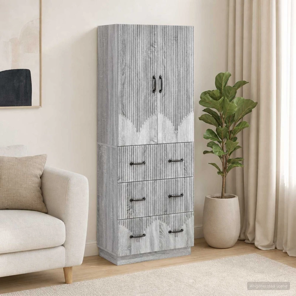 Spintelė 2 vnt. 66 x 34,5 x 87 cm Apdirbta mediena Pilka Sonoma