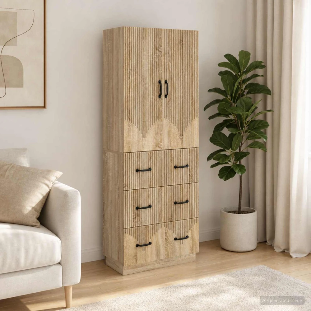 Spintelė 2 vnt. 66 x 34,5 x 87 cm Apdirbta mediena