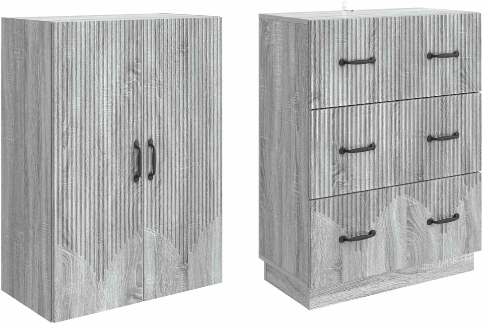 Spintelė 2 vnt. 66 x 34,5 x 87 cm Apdirbta mediena Pilka Sonoma