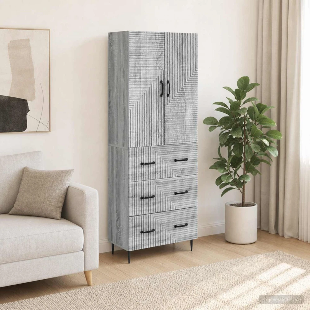 Spintelė 2 vnt. 66 x 34,5 x 90 cm Apdirbta mediena Pilka Sonoma