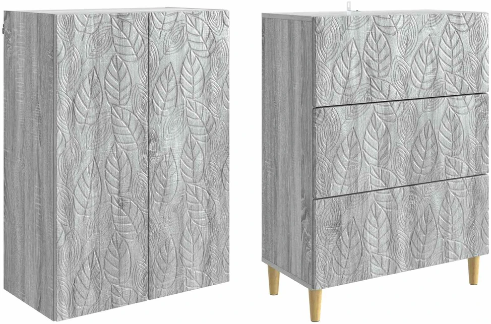 Spintelė 2 vnt. 66 x 34,5 x 90 cm Apdirbta mediena Pilka Sonoma