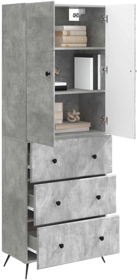 Spintelė 2 vnt. 66 x 34,5 x 90 cm Apdirbta mediena Betono pilka