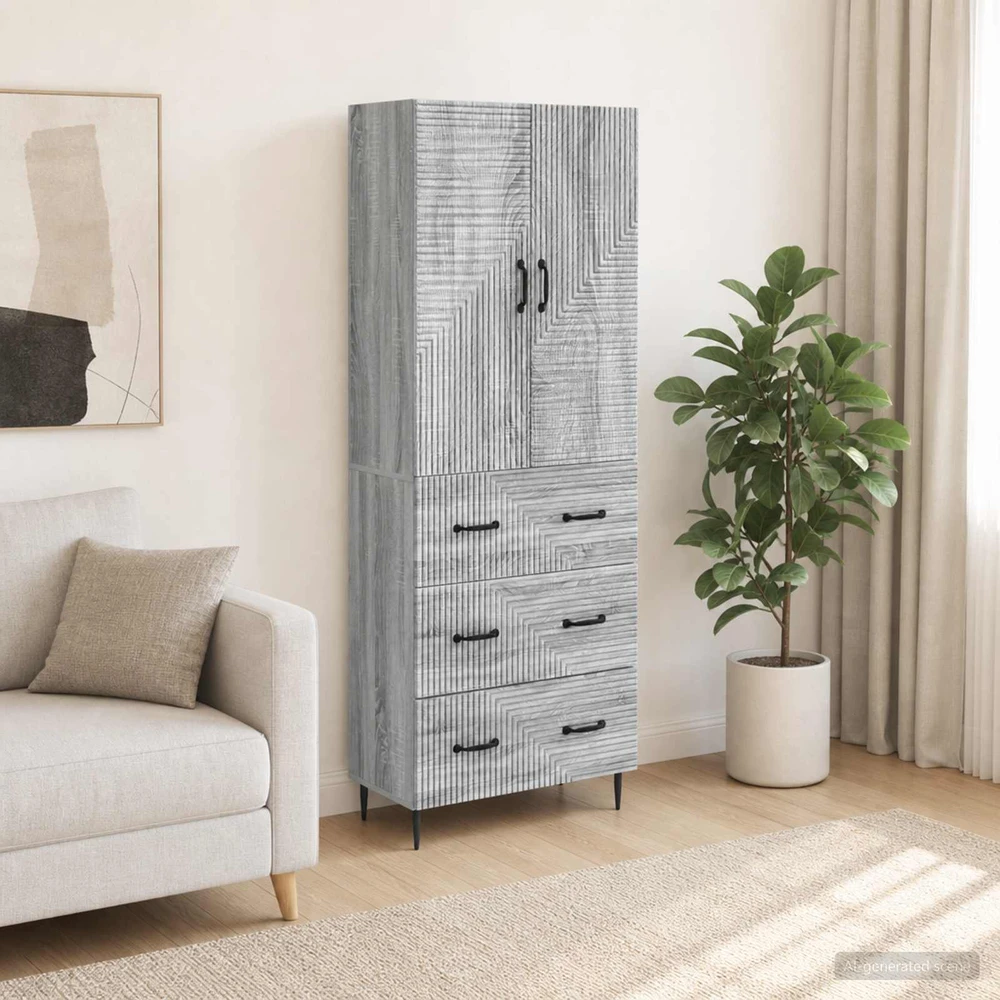 Spintelė 2 vnt. 66 x 34,5 x 90 cm Apdirbta mediena Pilka Sonoma
