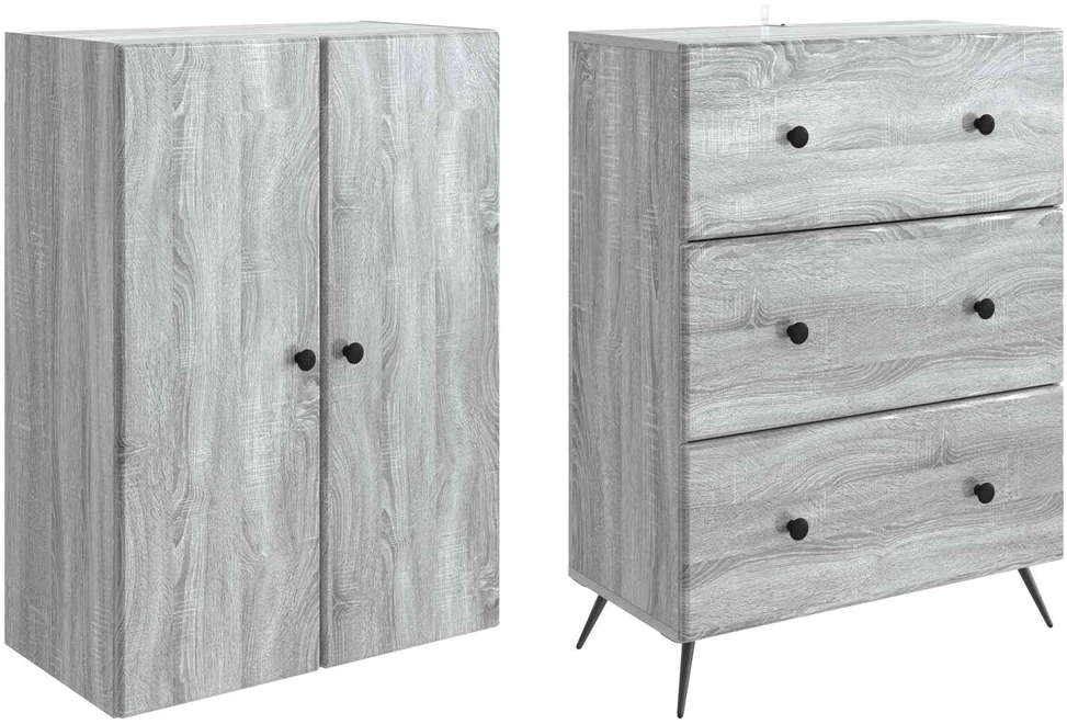 Spintelė 2 vnt. 66 x 34,5 x 90 cm Apdirbta mediena Pilka Sonoma