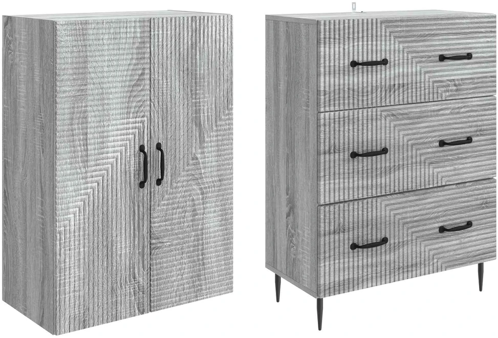 Spintelė 2 vnt. 66 x 34,5 x 90 cm Apdirbta mediena Pilka Sonoma