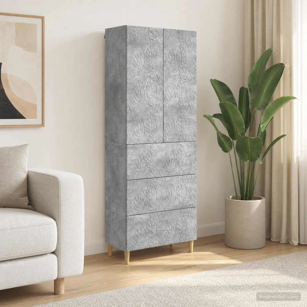 Spintelė 2 vnt. 66 x 34,5 x 90 cm Apdirbta mediena Betono pilka