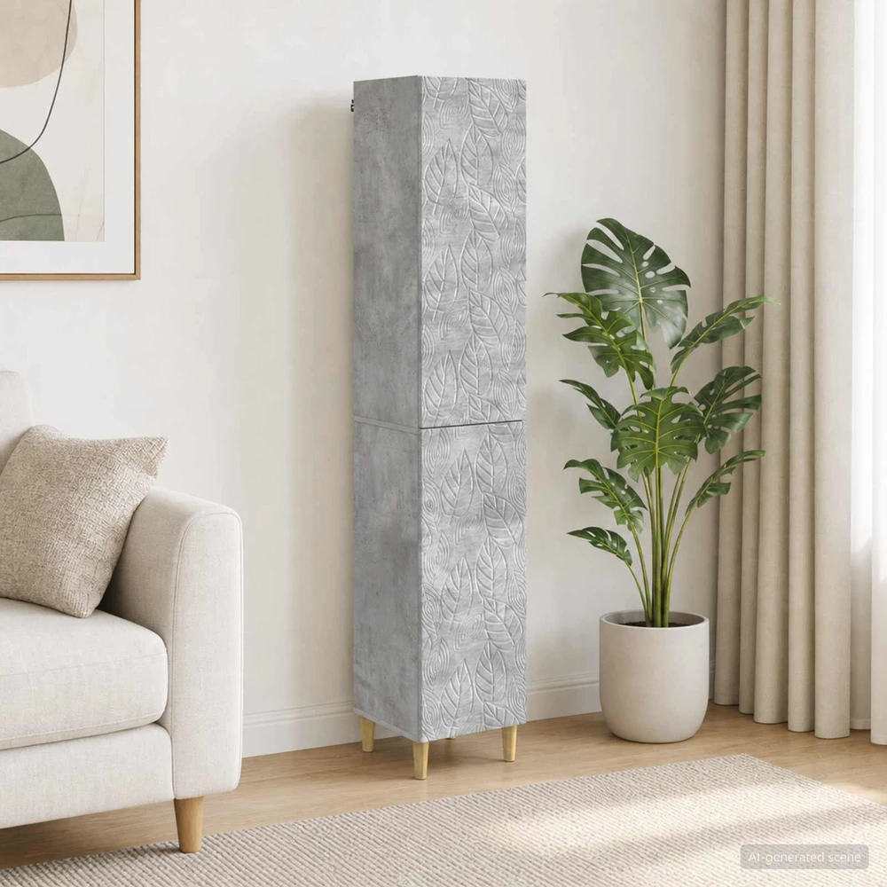 Spintelė 2 vnt. Betono pilka Apdirbta mediena