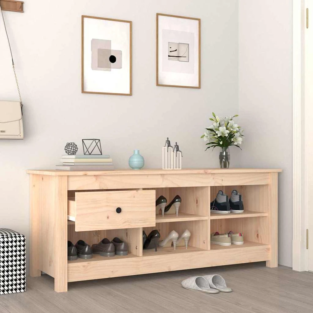 Spintelė batams, 110x38x45,5cm, pušies medienos masyvas
