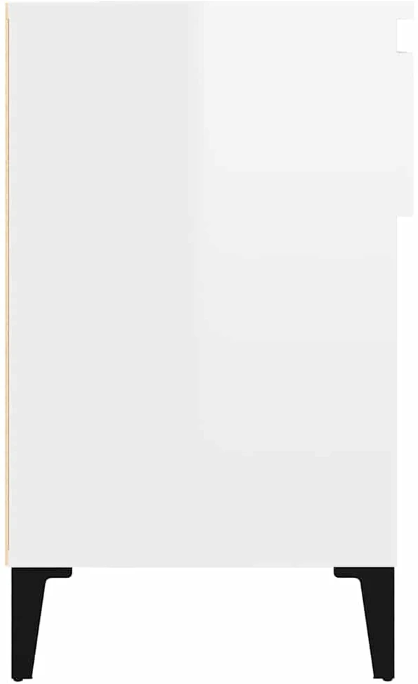 Spintelė batams, balta, 102x36x60cm, apdirbta mediena, blizgi