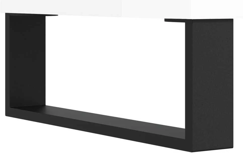 Spintelė batams, balta, 102x36x60cm, apdirbta mediena, blizgi