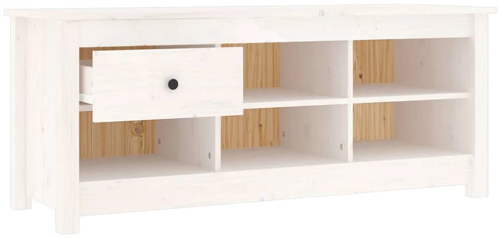Spintelė batams, balta, 110x38x45,5cm, pušies medienos masyvas