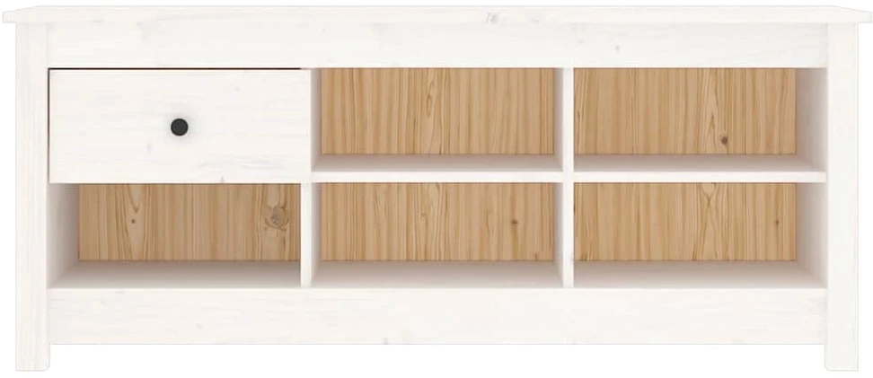 Spintelė batams, balta, 110x38x45,5cm, pušies medienos masyvas