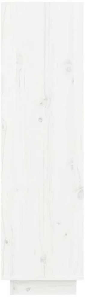 Spintelė batams, balta, 60x34x105cm, pušies medienos masyvas