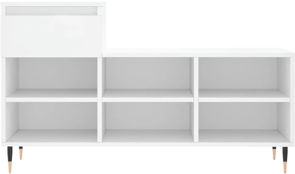 Spintelė batams, baltos spalvos, 102x36x60cm, apdirbta mediena