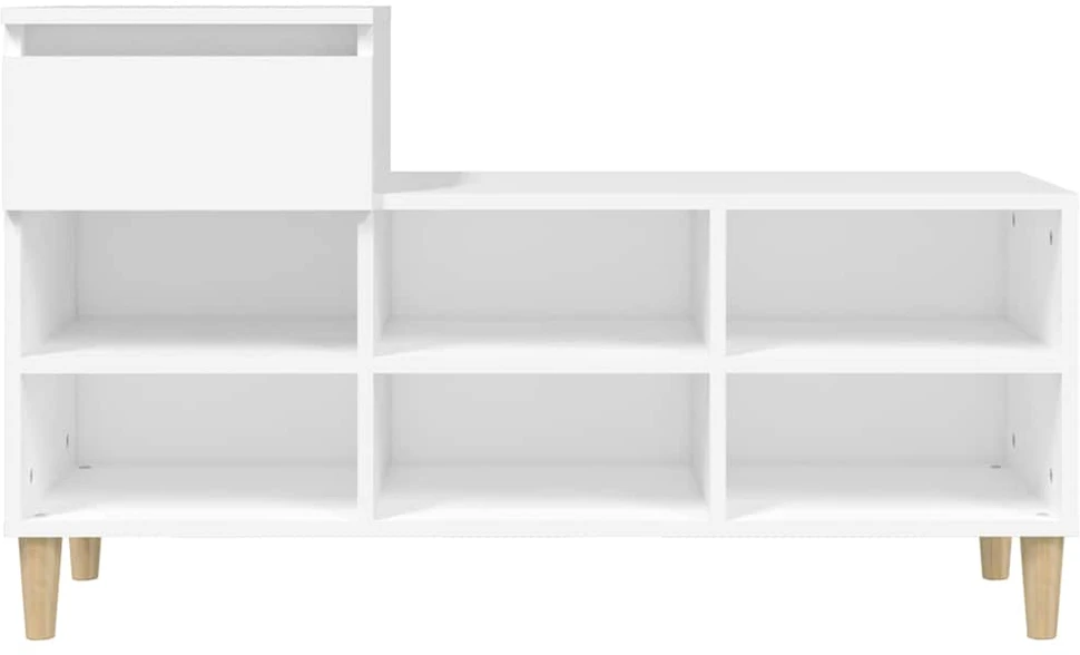 Spintelė batams, baltos spalvos, 102x36x60cm, apdirbta mediena
